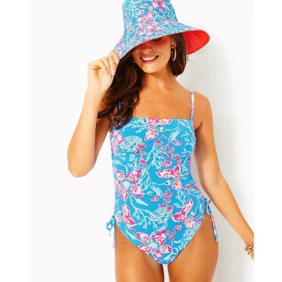 🌺 LILLY PULITZER Women's Reversible Floral UPF 50+ Coverage Canvas Sun Hat NWT - Picture 3 of 14